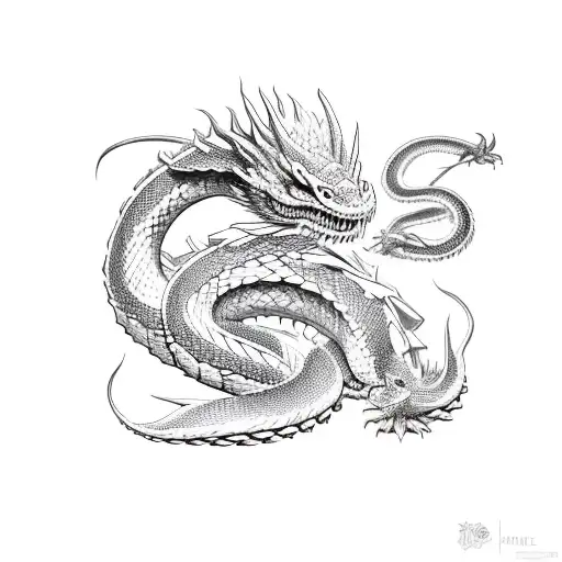 Snake Dragon Fighting