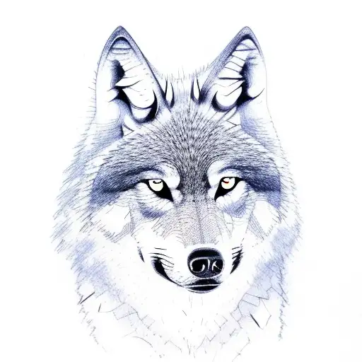 Wolf With Red Eyes And A Forest In The Background