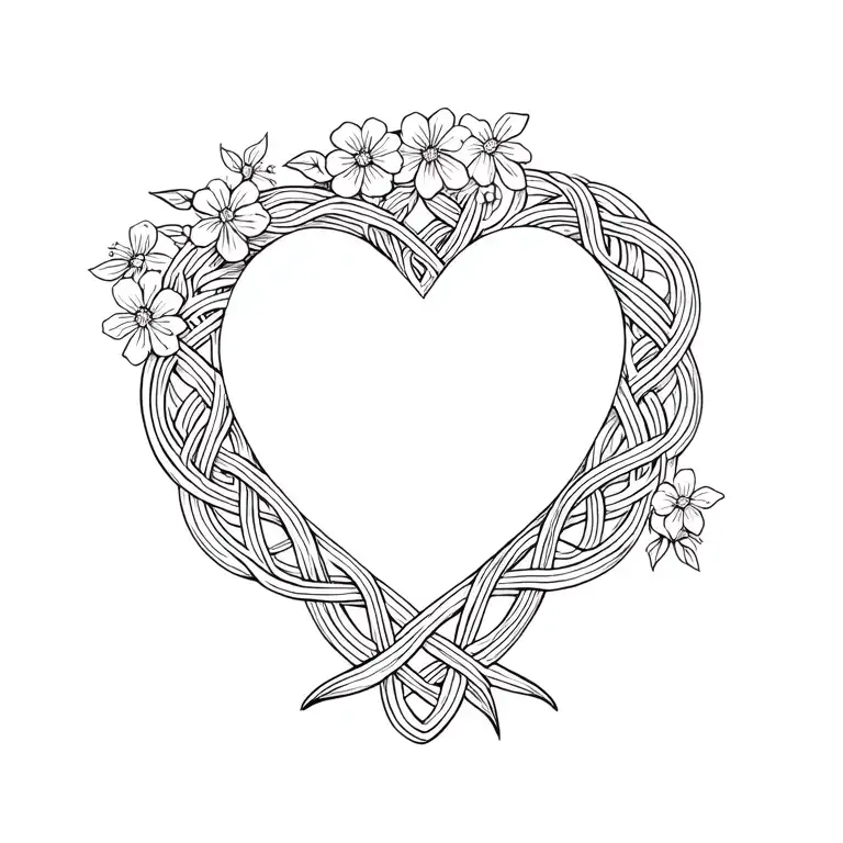 Celtic Heart Knot And Forget Me Not Flowers