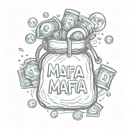 Money Bag With Money Bag Mafia On It In Bubble Letters
