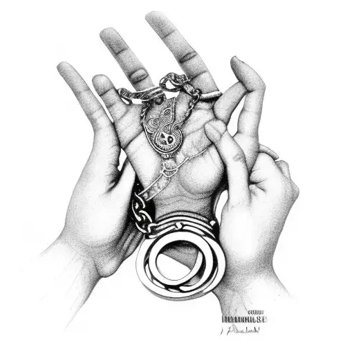 Praying Hands Of A Sikh With Broken Handcuffs