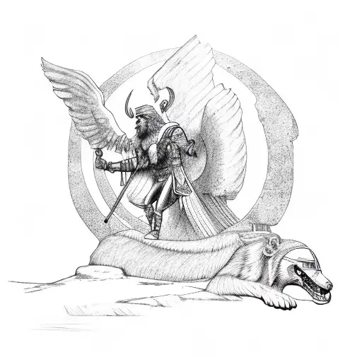 Odin Riding A Sphinx