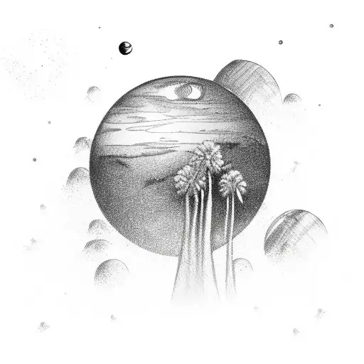 Alien Planet With Palm Tree On It