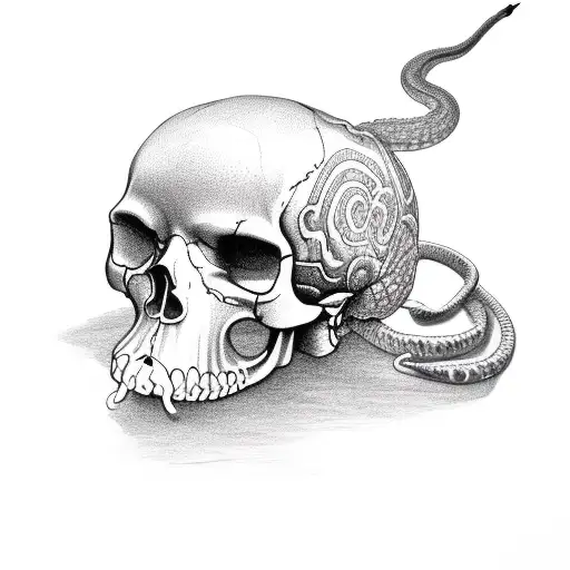 Third Eye Skull With Rattle Snake Tounge