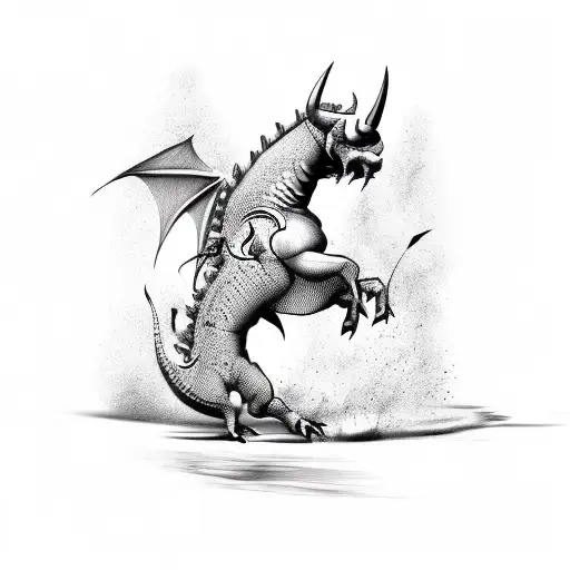 Bull Dragon Fighting