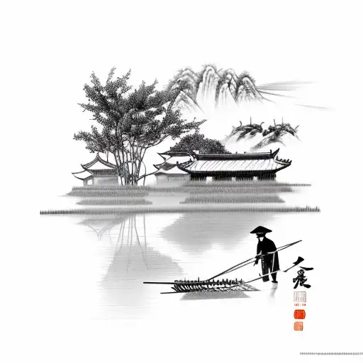 Chinese Farmer And Rice Farm