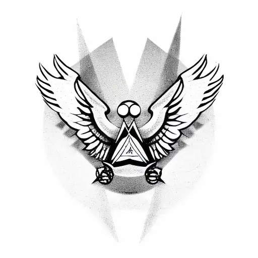 Illuminati Logo With Two Wings One Wing Is Broken