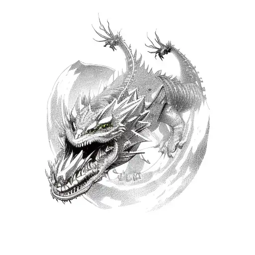 A Cyberpunk-inspired Dragon Soaring Through A Futuristic Cityscape