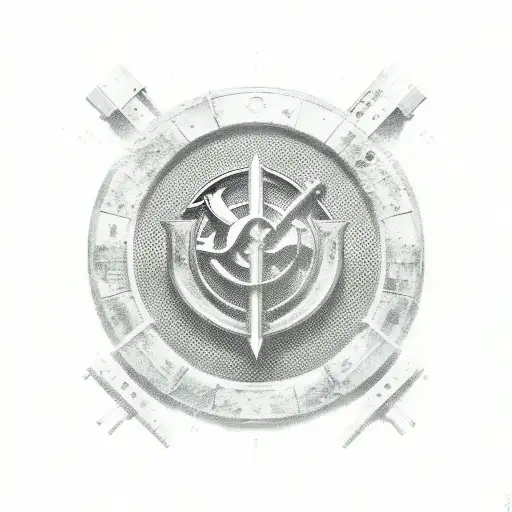 A Gunner Symbol Incorporated Into A Piano Keyboard