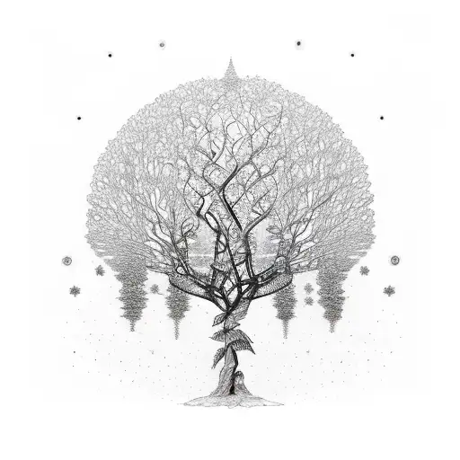 A Tree Made Up Of Interconnected Hearts