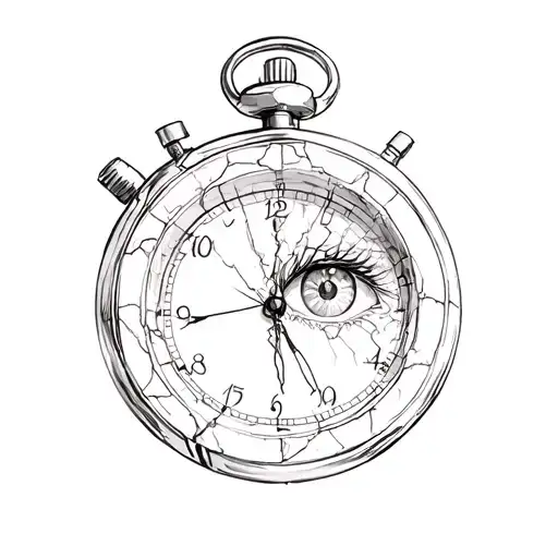 Broken Stopwatch With Anime Eye Inside