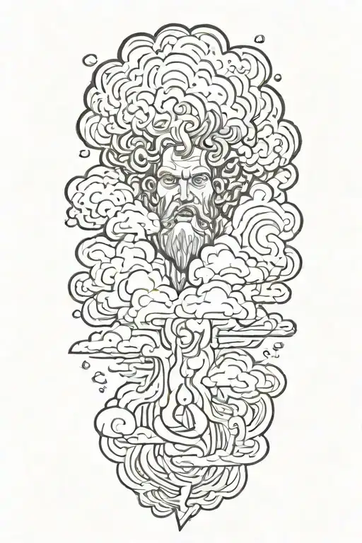 Zues In A Lightning Storm Cloud