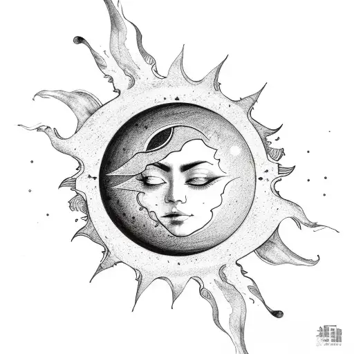 Moon And Sun And With Water