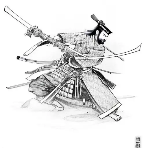 Samurai With Katana In Blood