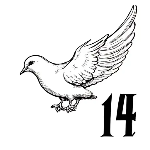 Dove And Number 14 Tamil Letters S