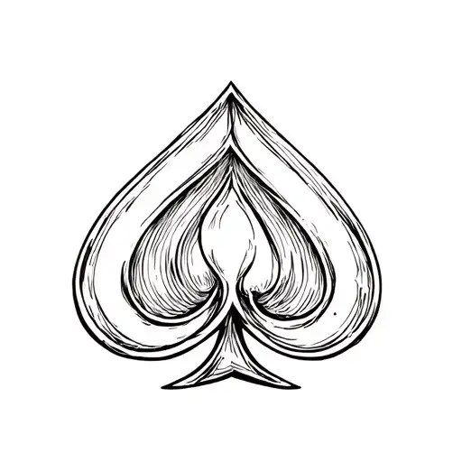 Spade Symbol With Q Inside