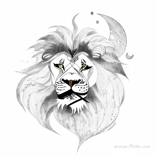 Moon With Lion In The Fire