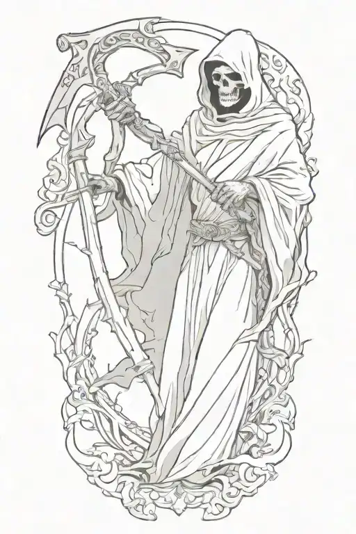 Grim Reaper Holding Scythe