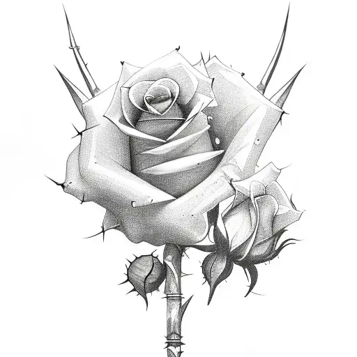 Roses With Thorns And A Sword Spine