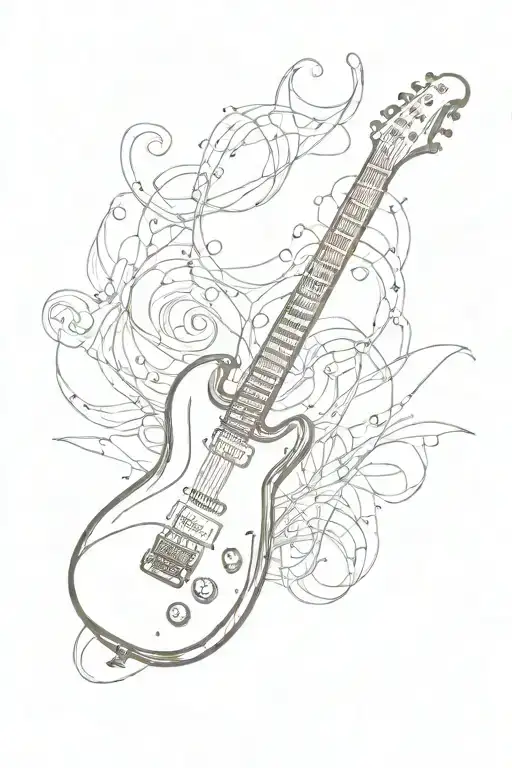 Electric Guitar Surrounded By Calm Music