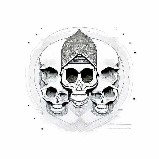 Iranian Architecture With Skull