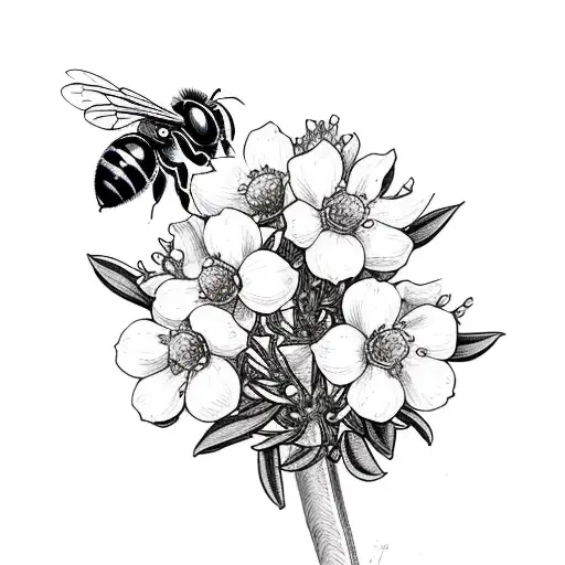 Camera Wrapped In Orange Blossom With A Honey Bee