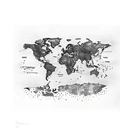 A Detailed World Map With Musical Instruments Scattered Across Different Continents