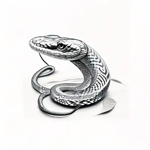 Snake With Olive Leaves