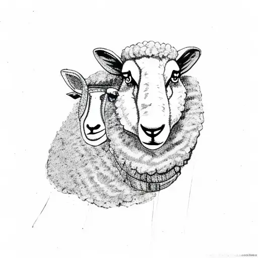 Sheep With Wolf Shadow