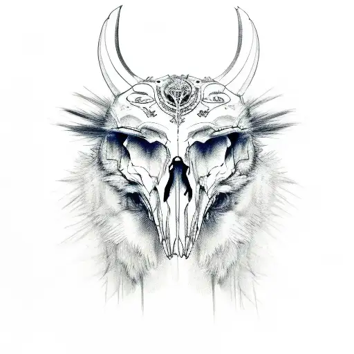 Raven Skull Wolf