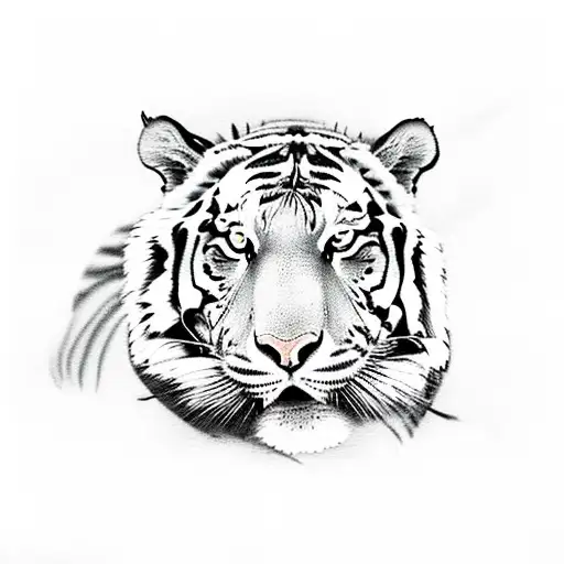 Tiger And Dragon Oriental Clouds Mountains