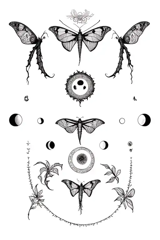Moon Phases With Luna Moth