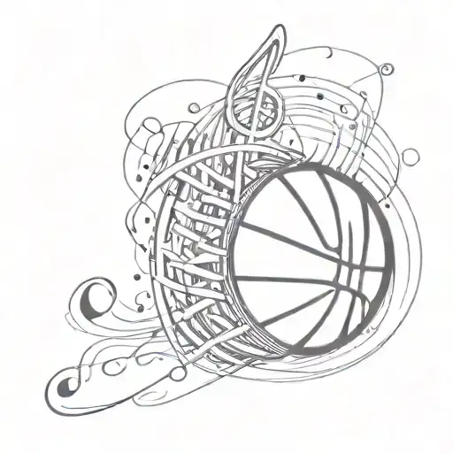 Combine A Basketball And A Music Note To Create A Unique Symbol Of Your Passion For Both Interests