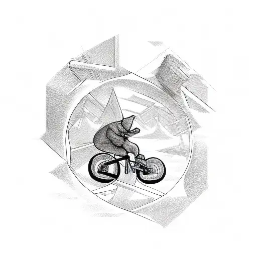 Sketch Of Bmx With The Word Comrade Underneath