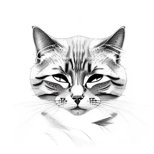 Incorporate A Cat And A Forest Scene In A Sketch Style