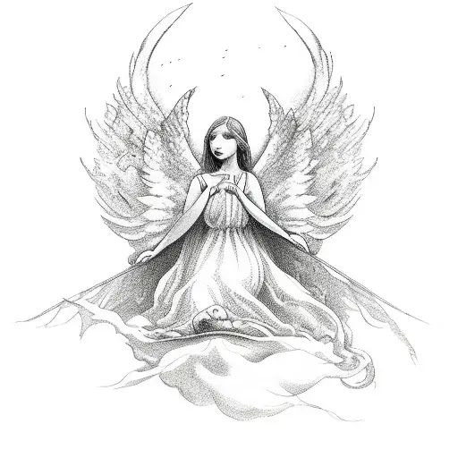 Angel On A Float In The Sea