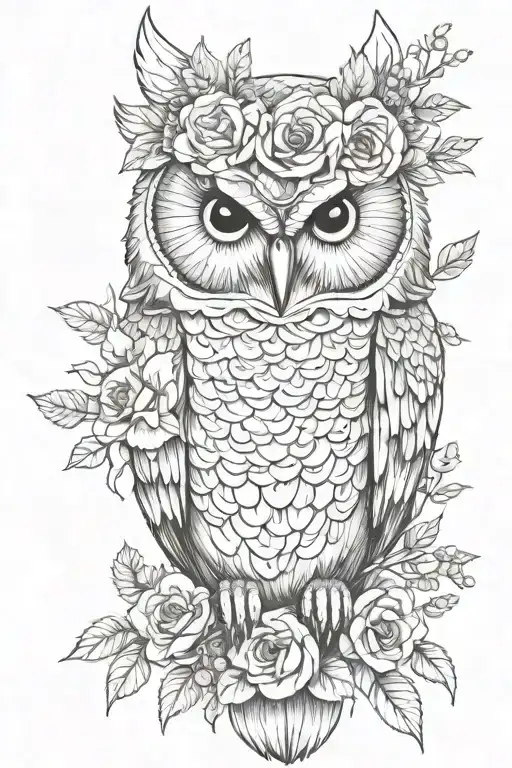 Owl Wearing Flower Crown