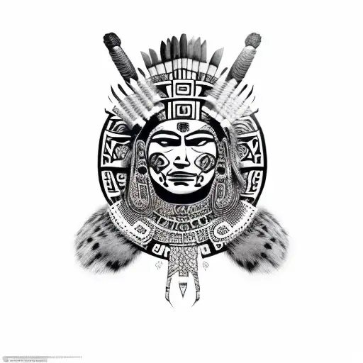 Aztec Female Warrior With Jaguar Headdress