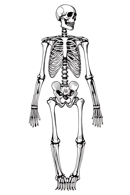 Skeleton Full Body Instead Of Bones It's Made From Flowers
