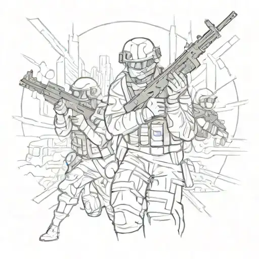 Illustrate A Fierce Call Of Duty Battle Scene With The New York Subliners Logo As A Central Focus