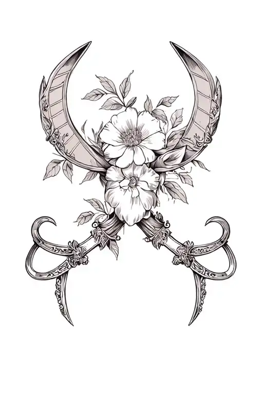 A Vintage Spurs Design Intertwined With Intricate Floral Patterns