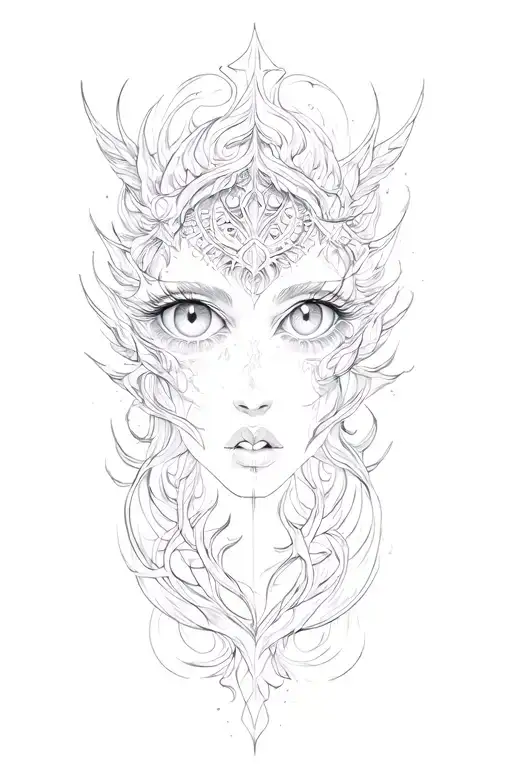 Creative Mythical Grey And Black Full Of Eyes