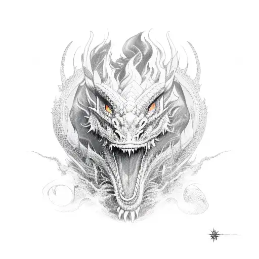Fierce Dragon With Fire