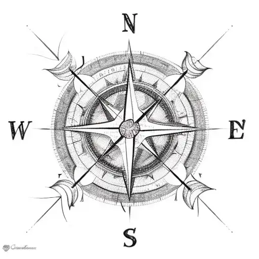 A Sketch-style Map Of The Caribbean Islands With A Sun As The Compass