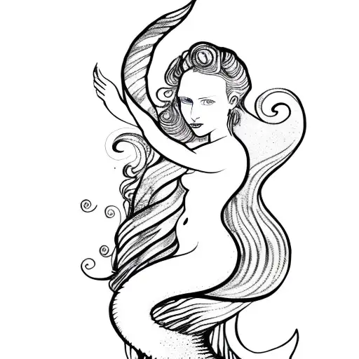 Van Gogh Mermaid Minimalist