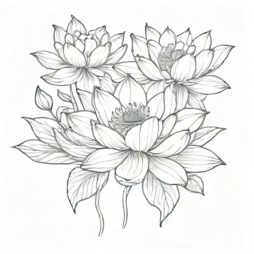 Lotus Flowers And Dragonflys