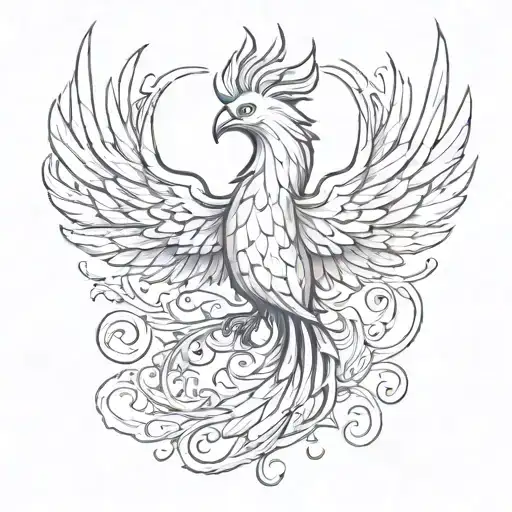Phoenix Bird With Iv Written On It