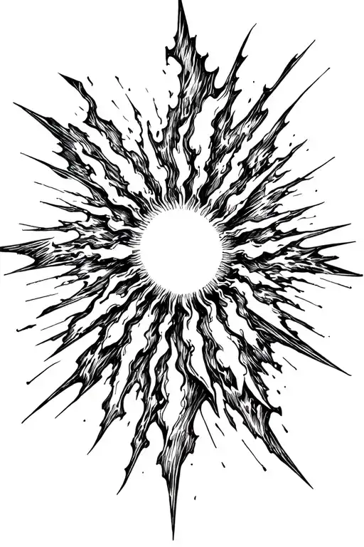 A Burning Sun Shattering Into Pieces