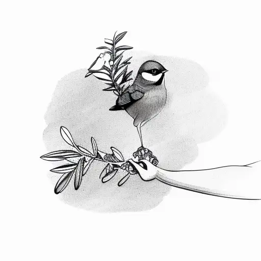 Bird Holding An Olive Branch