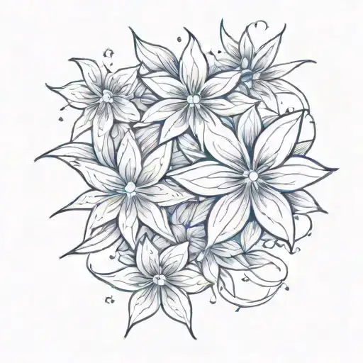 Blue Star Flower Intertwined In Stars